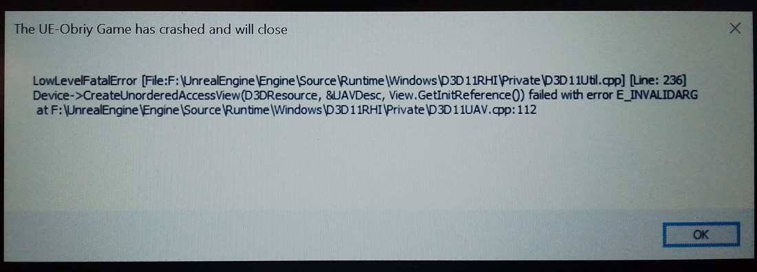 Error mentioning D3D11