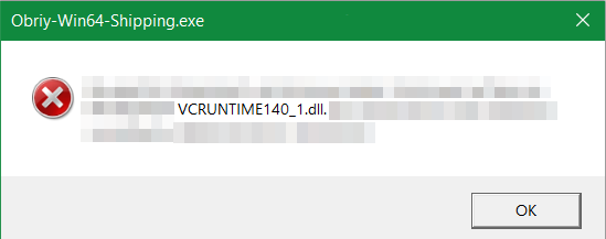 Помилка зі згадкою VCRUNTIME